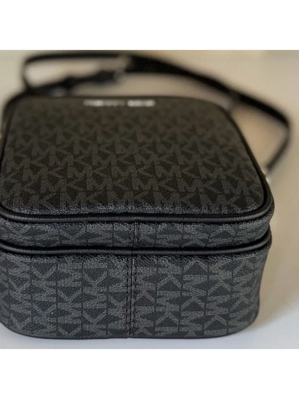 Michael Kors Black Monogram Jet Set Crossbody Bag